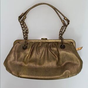 Michael Kors Gold Handbag with Chainlink strap